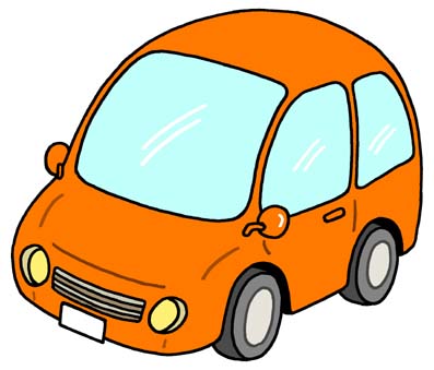 Small orange car clipart
