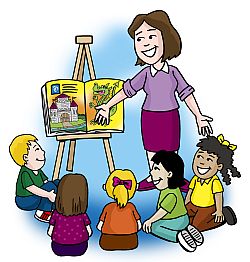 Free clipart teacher reading to students