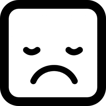 Sad sleepy emoticon face square Icons | Free Download