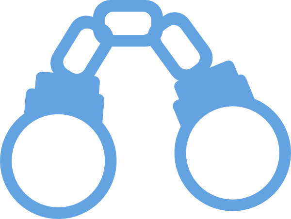 Handcuffs Light Blue Cartoon Closed Clip Art - vector ...