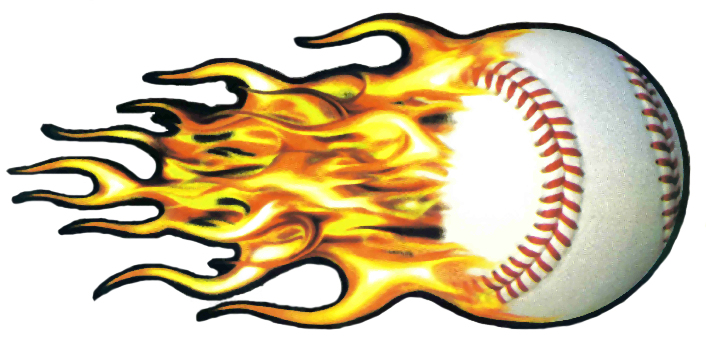 Baseball Flames Decal