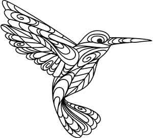 Hummingbird clipart outline colorful