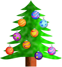 Christmas tree decoration clip art pictures and line art black and ...