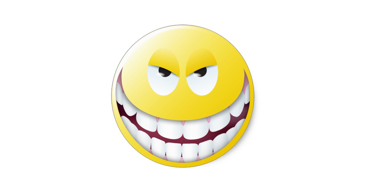 Evil Smiley Face Classic Round Sticker | Zazzle