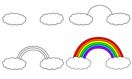 How to draw a Rainbow - Drawing for Children
