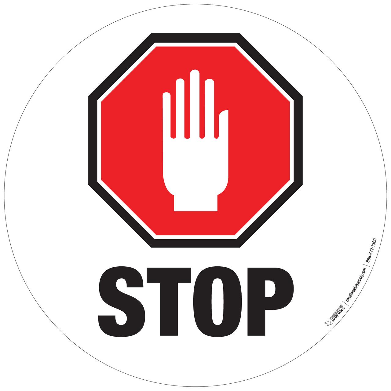 Stop Sign With Hand Floor Signs | Creative Safety Supply