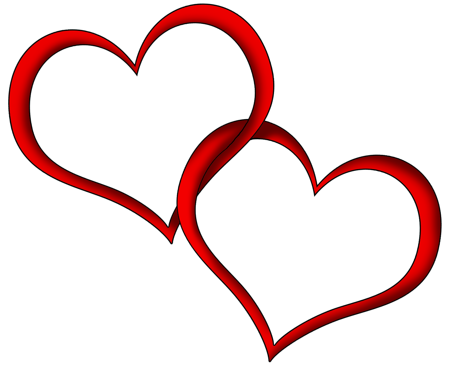 Red outline heart clipart image #60