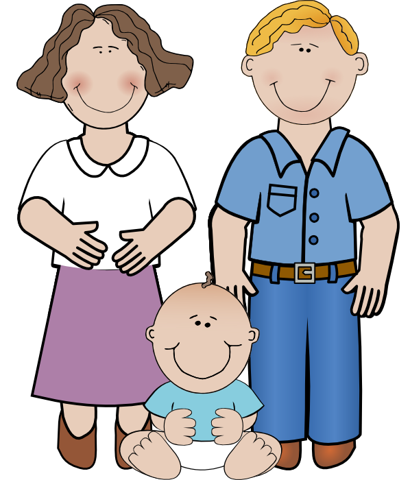 Cartoon mother father and baby pictures clipart