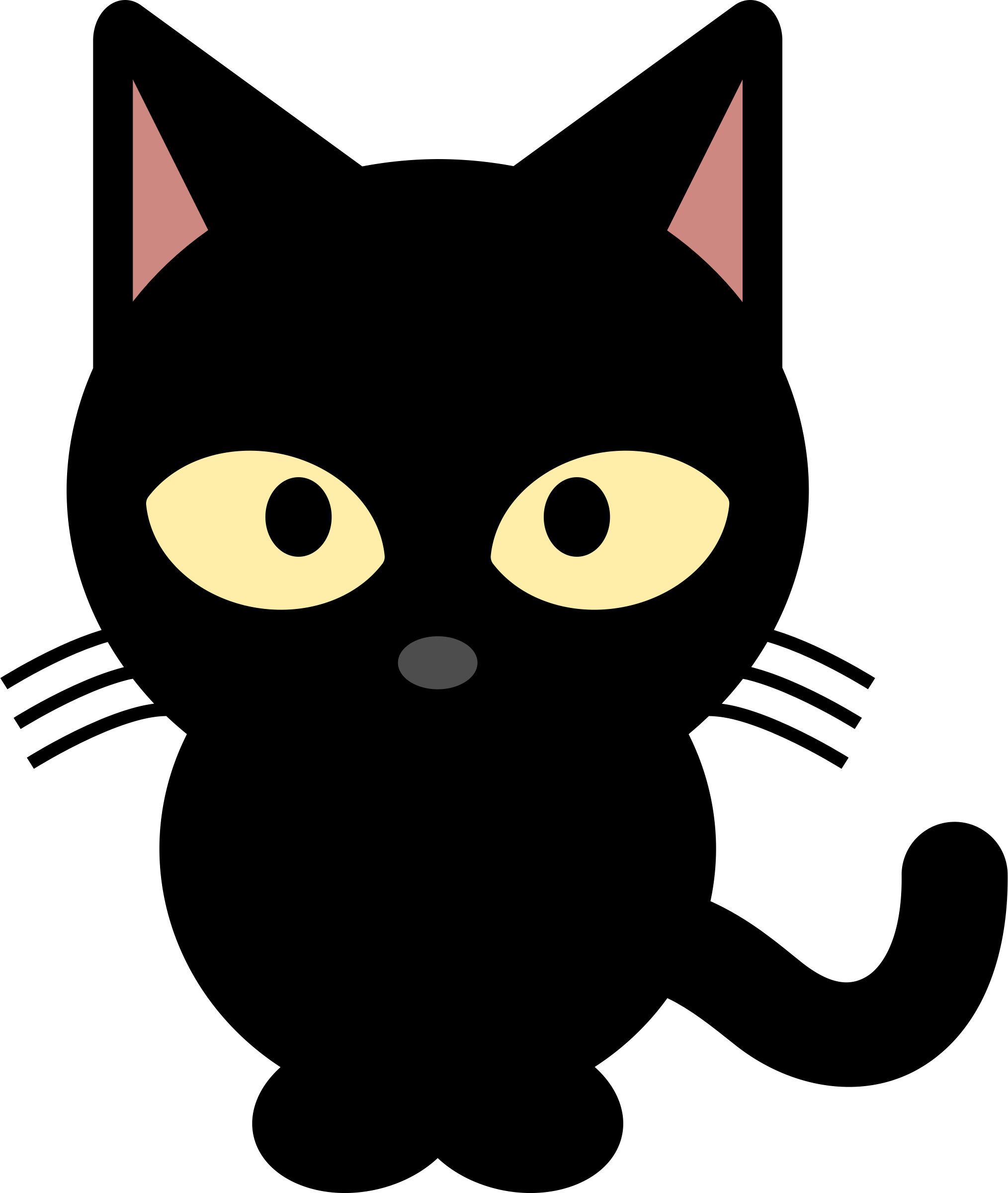 Black Cat Face Cartoon Cats Pictures Cat Face 350 Left And Right ...