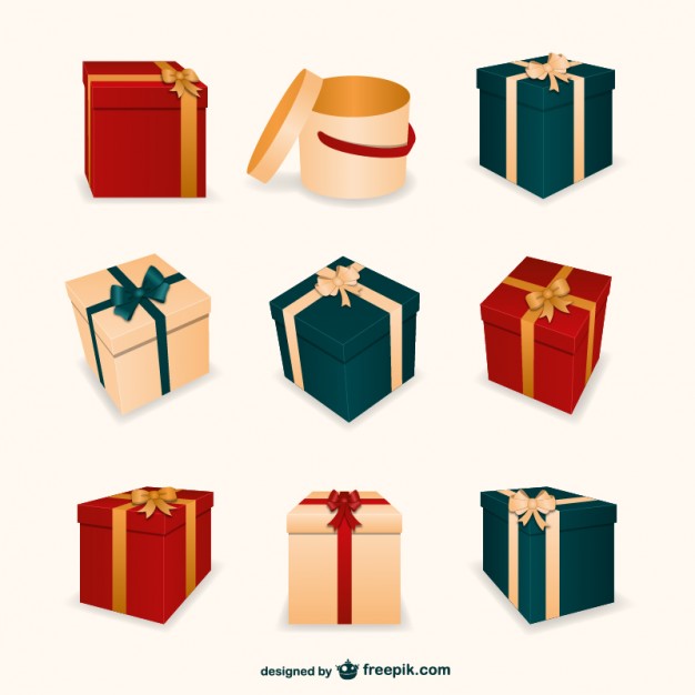 3D Christmas presents boxes Vector | Free Download