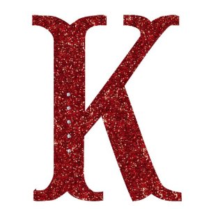 Amazon.com - Grasslands Road 6-1/2-Inch Glitter Red Monogram ...