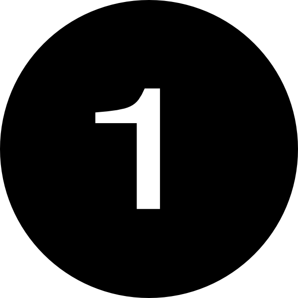 Number 1 - Black Round clip art - vector clip art online, royalty
