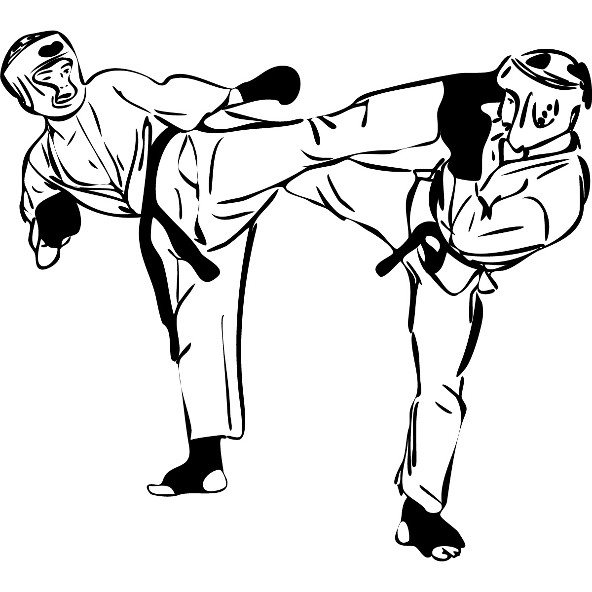 Two Karate Fighters Martial Arts Wall Art Stickers Wall Decal ...