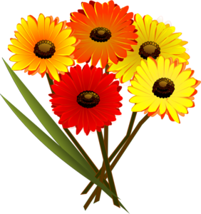 Red Orange Yellow Flowers clip art - vector clip art online ...