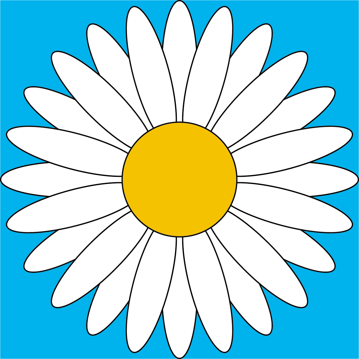 Clip Art: Flower: Daisy Color