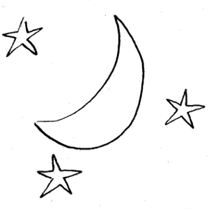 Moon And Stars Clipart Black And White - Free ...