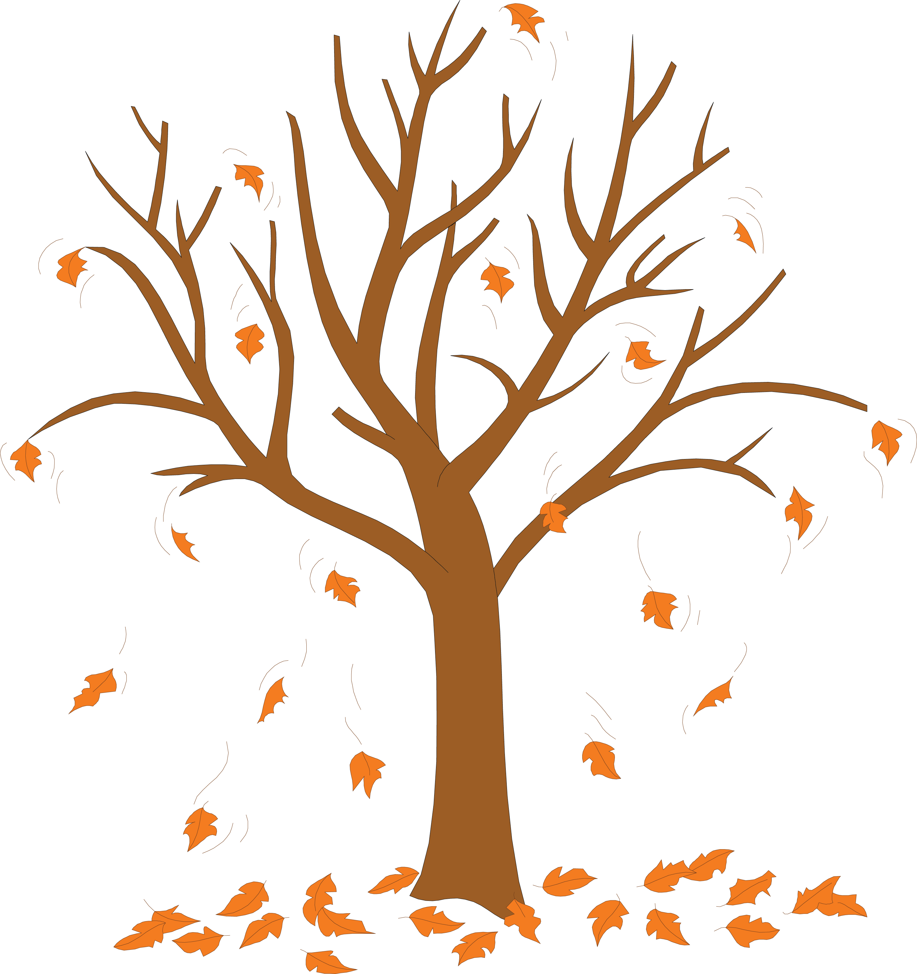 Tree With Falling Leaves Clipart