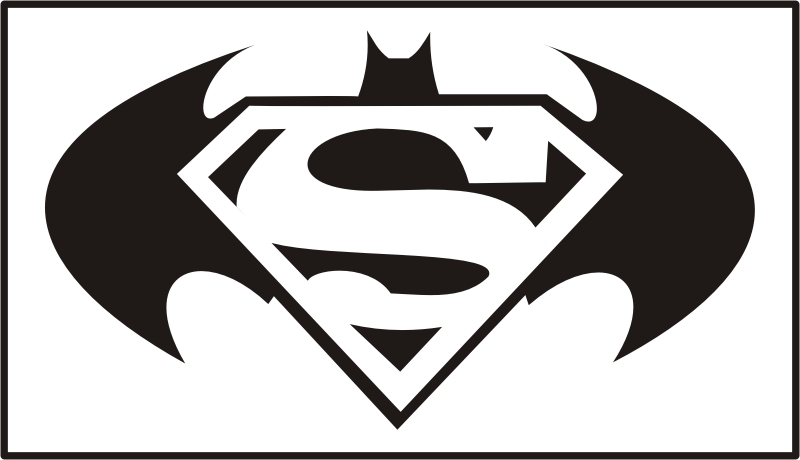 Superman And Batman Logo Black And White