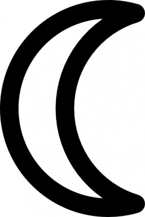 sign black outline symbol moon - Free Clipart Images