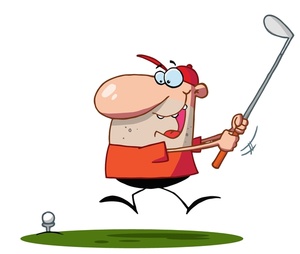 Golf Clipart Image - Whacky cartoon golfer playing golf with great ...