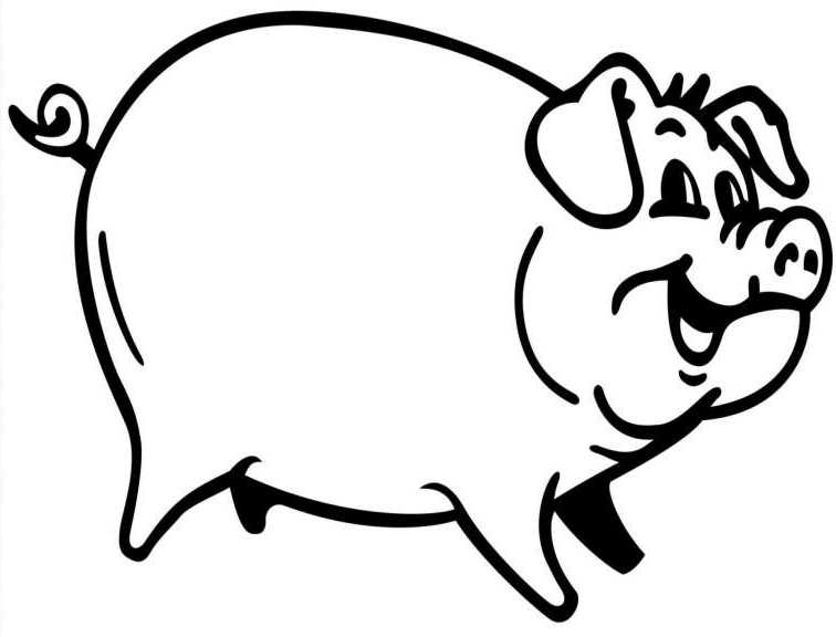 sad pig Colouring Pages