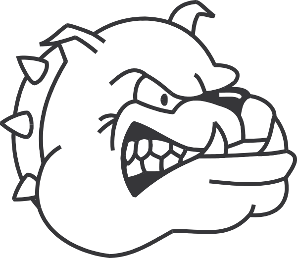 Angry Bulldog Outline Clip Art - vector clip art ...
