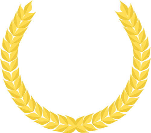 Vector drawing of laurel wreath with golden wheat | Public domain ...