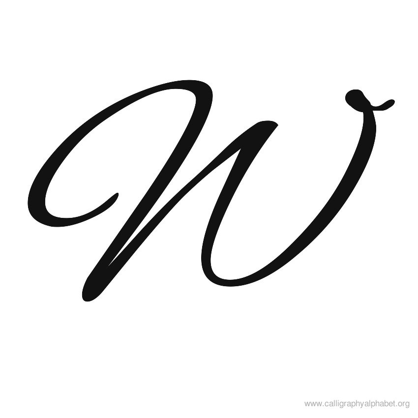 Calligraphy Alphabet W | Alphabet W Calligraphy Sample Styles ...