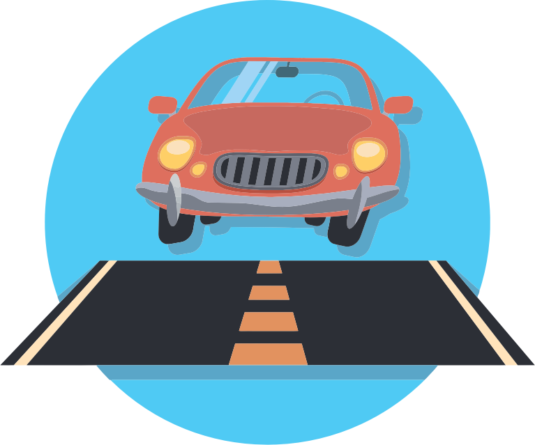 Clipart - Car And Road Icon