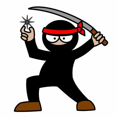 Drawing a cartoon ninja