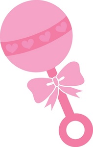 Rattle Clipart Image - Pink Baby Rattle