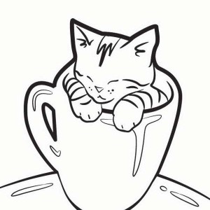 A Funny Drawing of Fat Kitty Cat Coloring Page | Kids Play Color