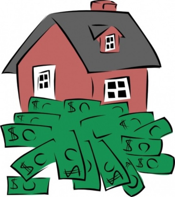 House Sitting On A Pile Of Money clip art | Download free Vector