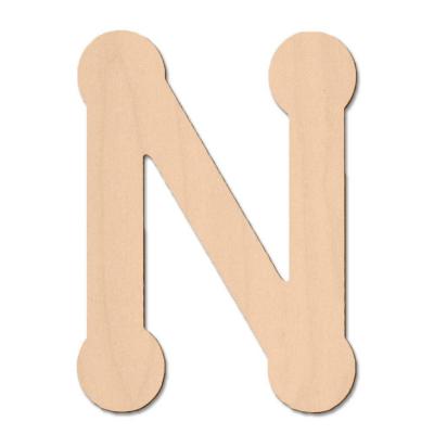 Design Craft MIllworks 8 in. Baltic Birch Bubble Wood Letter (N ...