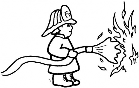 Fireman puts Out The Fire coloring page | Super Coloring