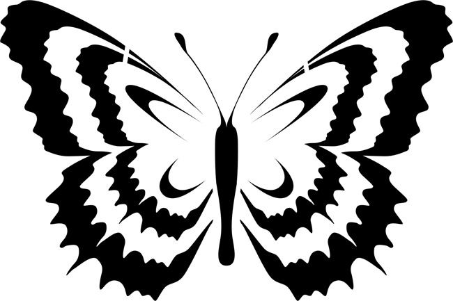 Gold-Rim Swallowtail Butterfly Stencils - stencilease.