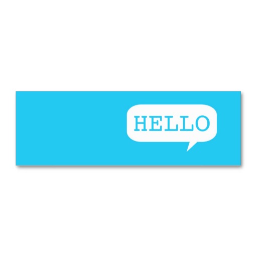 Hello" Speech Bubble Business Card Templates from Zazzle.