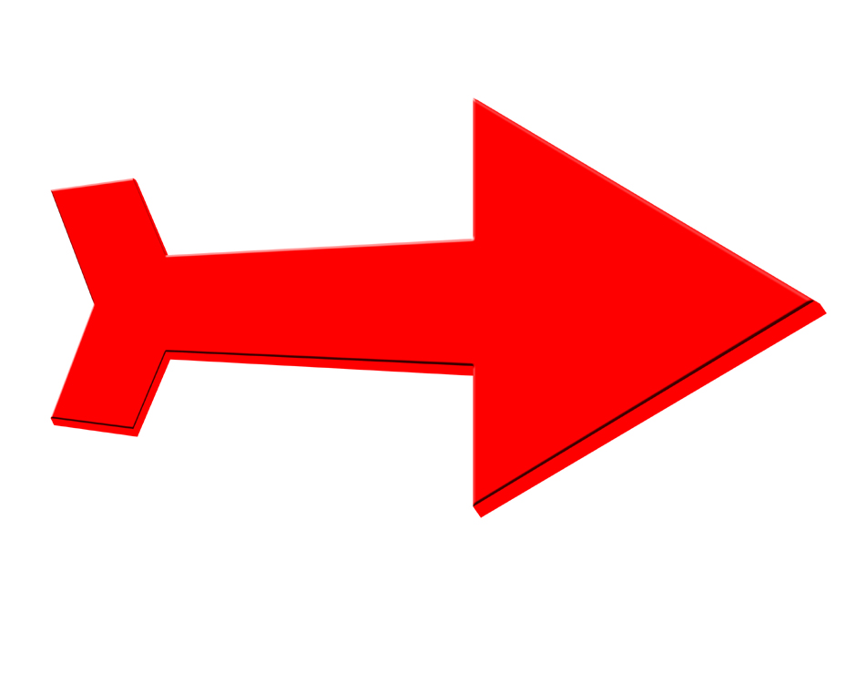 Curved red arrow stock image