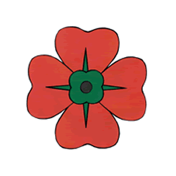 Anzac Day Poppy - Paper craft (Black and White Template)