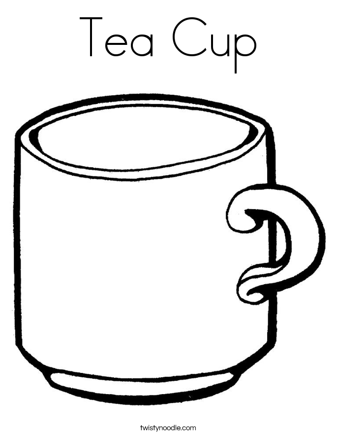 Tea Cup Coloring Page - Twisty Noodle
