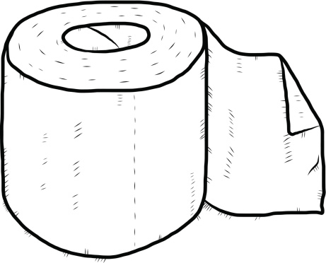 Toilet paper clipart black and white