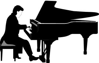 Grand Piano Playing Clipart
