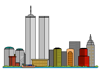 New york skyline twin towers clipart