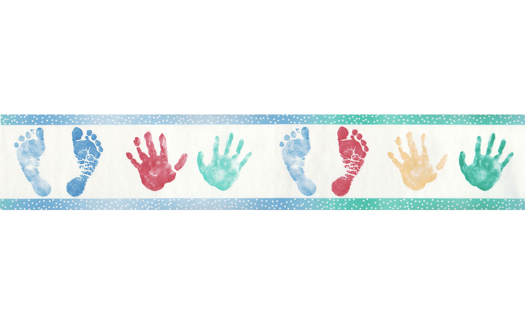 Baby Handprints Footprints Prepasted Wall Border Roll - Walmart.com
