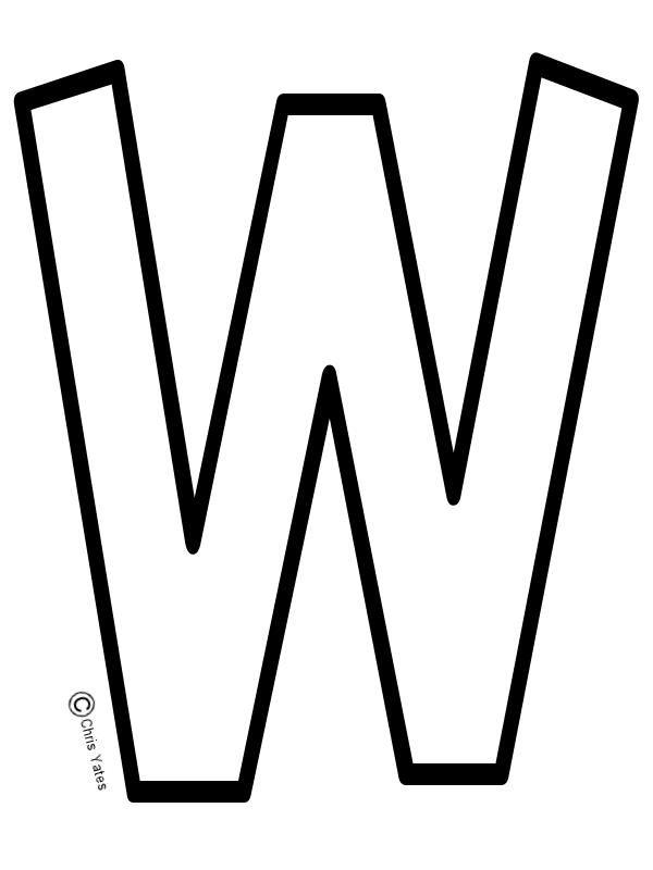 Clipart letter w black and white