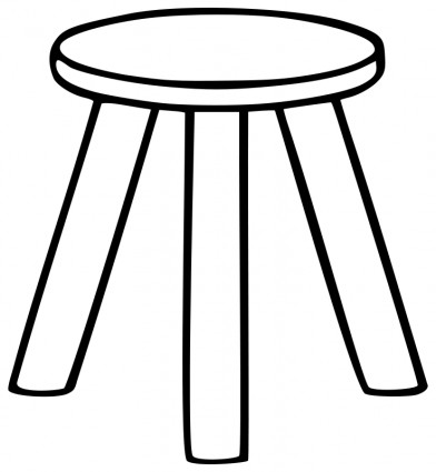 Three Legged Stool Outline-vector Clip Art-free Vector Free Download