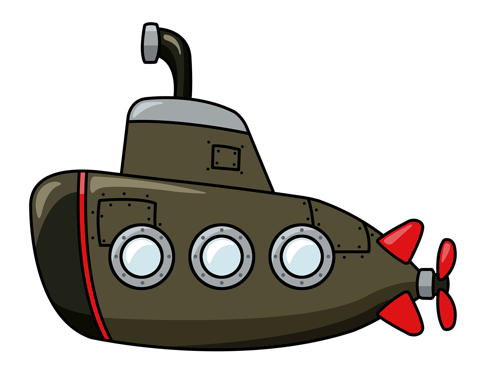 Cartoon submarine clipart