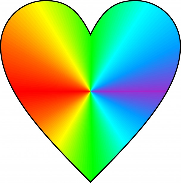 Rainbow heart clipart