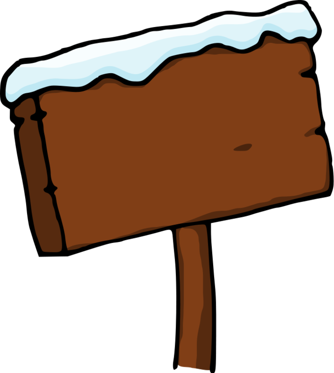 Free Wooden Sign Post With Snow On Top Clip Art Clipart - Free to ...