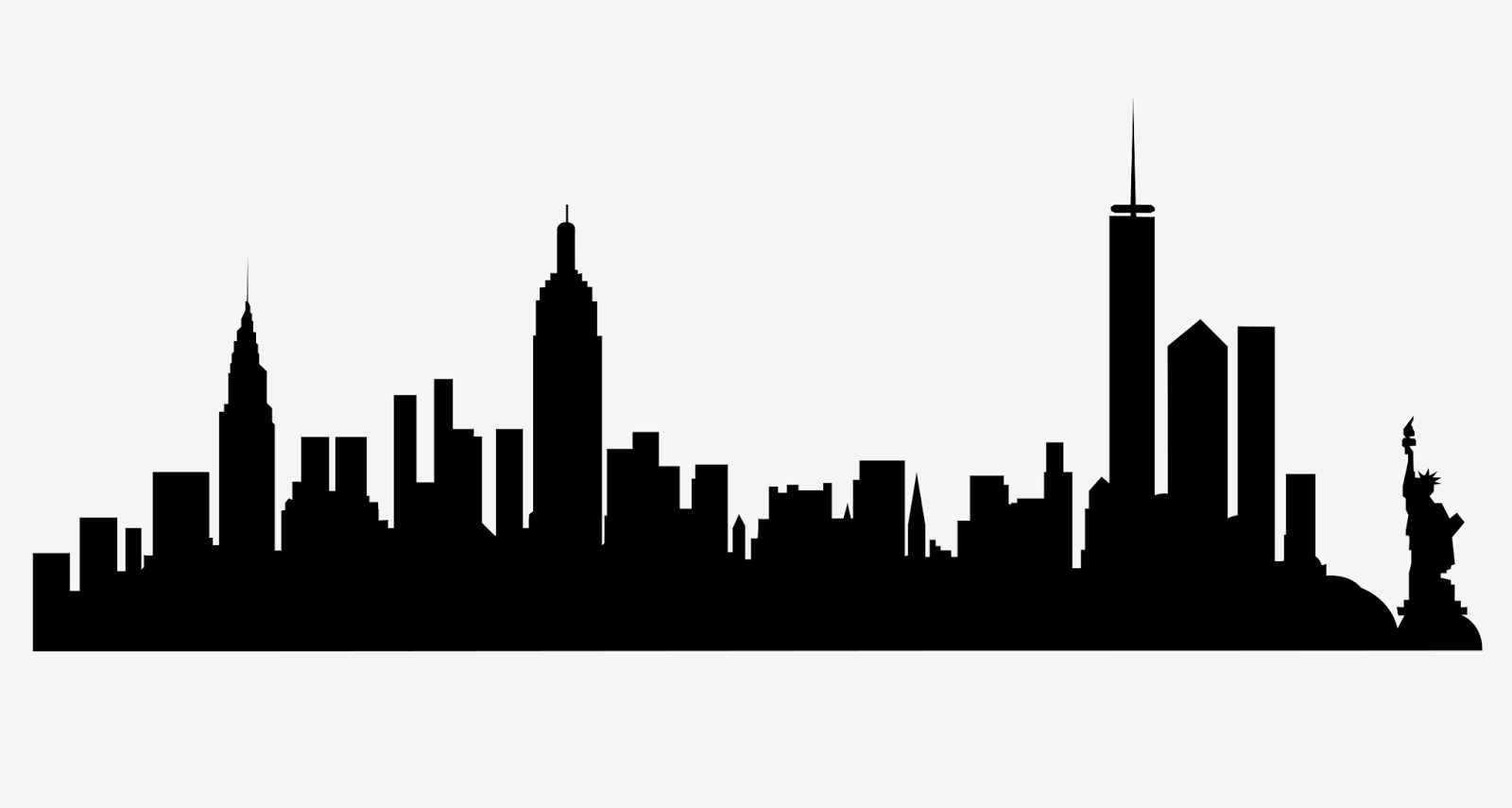 New York City skyline silhouette free svg - Free SVG